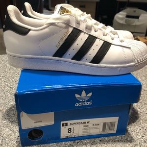 ADIDAS Superstar, women’s 8.5, worn once, box included